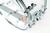 The clear shell snare drum has offset mini tube lugs and is fitted with Trick strainer and 24-strand Puresound snares